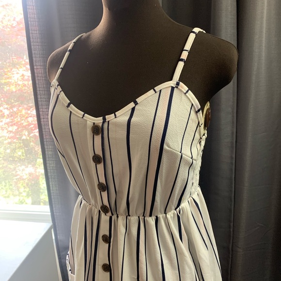 Striped navy, pink & white sundress - Picture 4 of 6